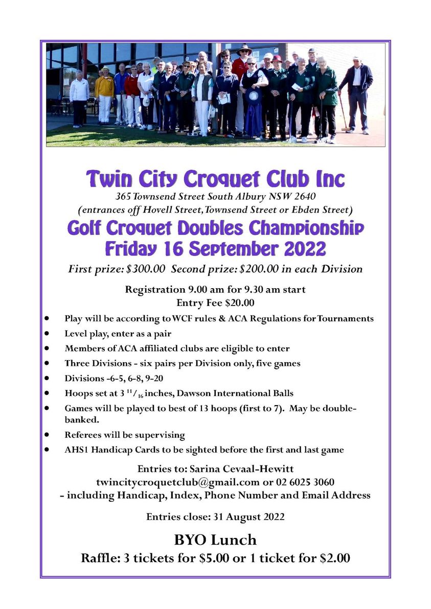 Wodonga Croquet Club Wodonga Croquet Club Organisation Croquet